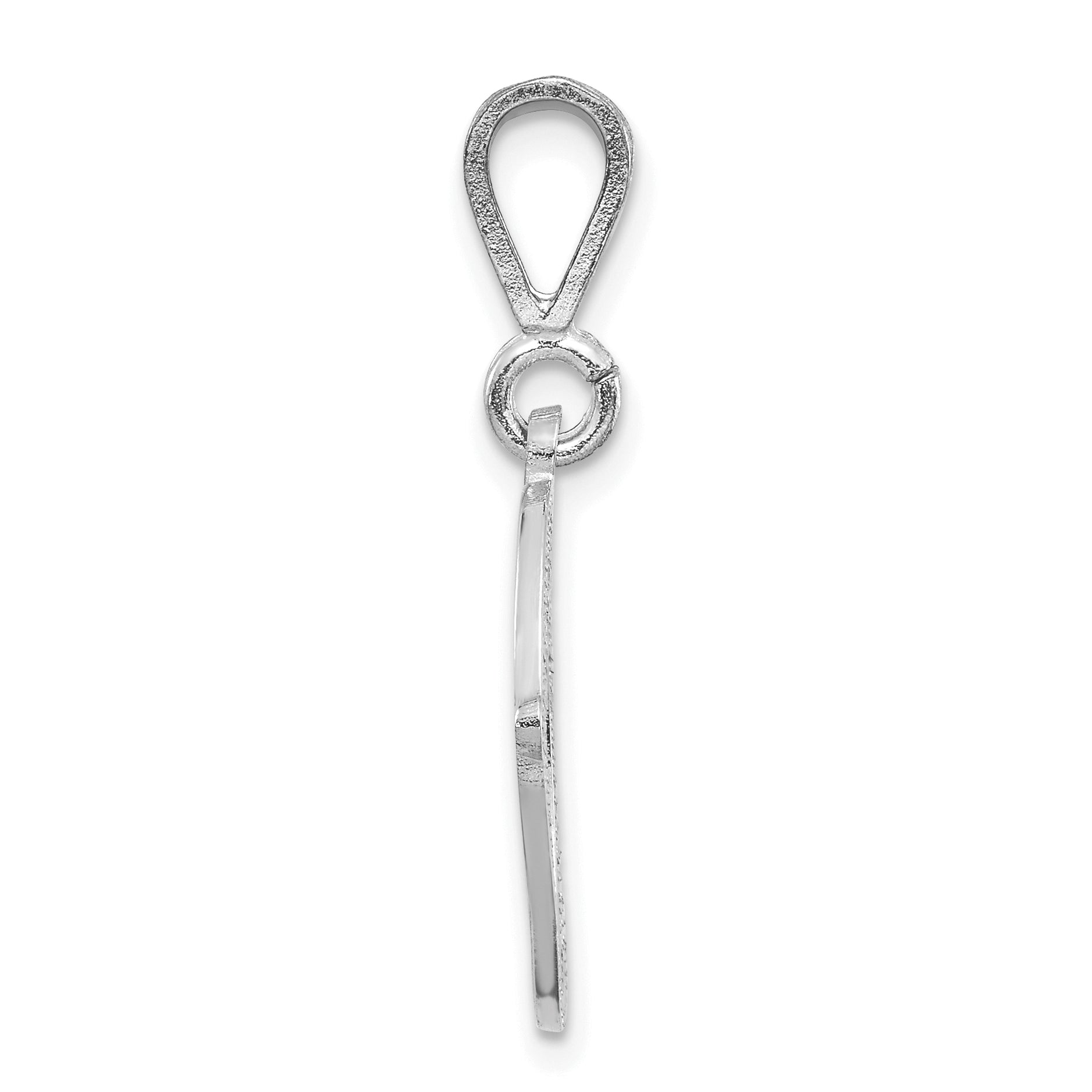 10K White Gold Filigree Initial O Pendant Secondary image