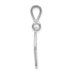 10K White Gold Filigree Initial O Pendant - view 2