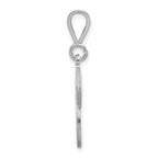 14KW White Gold Solid Polished Script Filigree Letter P Initial Pendant