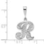 10K White Gold Filigree Initial R Pendant - view 3