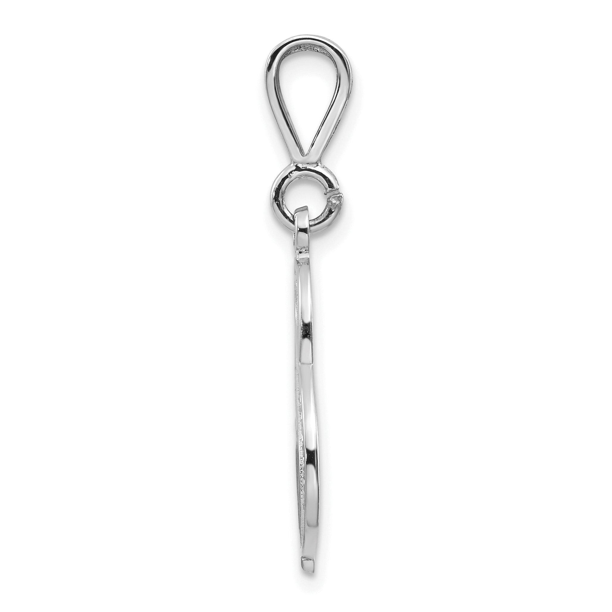 10K White Gold Filigree Initial S Pendant - view 2