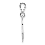 14KW White Gold Solid Polished Script Filigree Letter S Initial Pendant