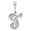 10K White Gold Filigree Initial T Pendant