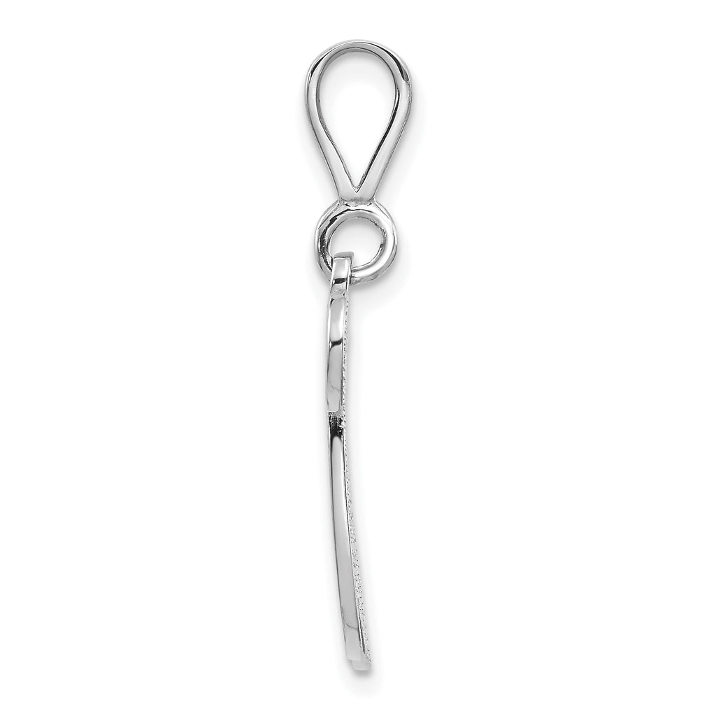 10K White Gold Filigree Initial W Pendant - view 2