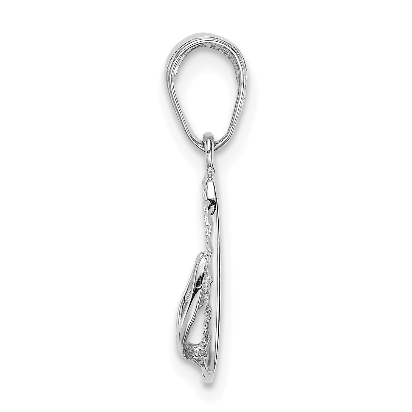 14K White Gold 3D HAWAII Flip-Flop Pendant Secondary image