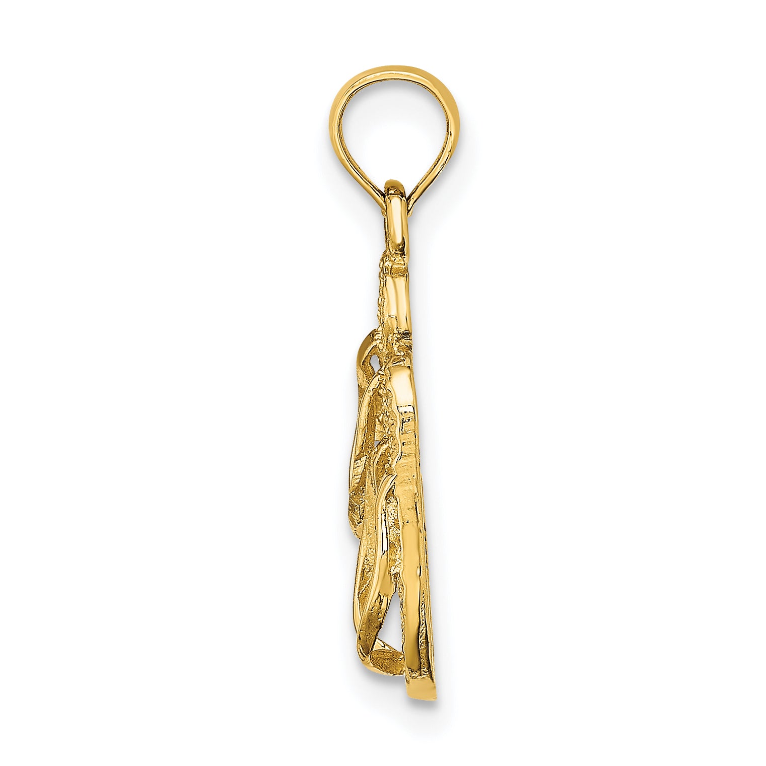 14k 3D Solid Polished HAWAII Flip-Flops Charm Secondary image