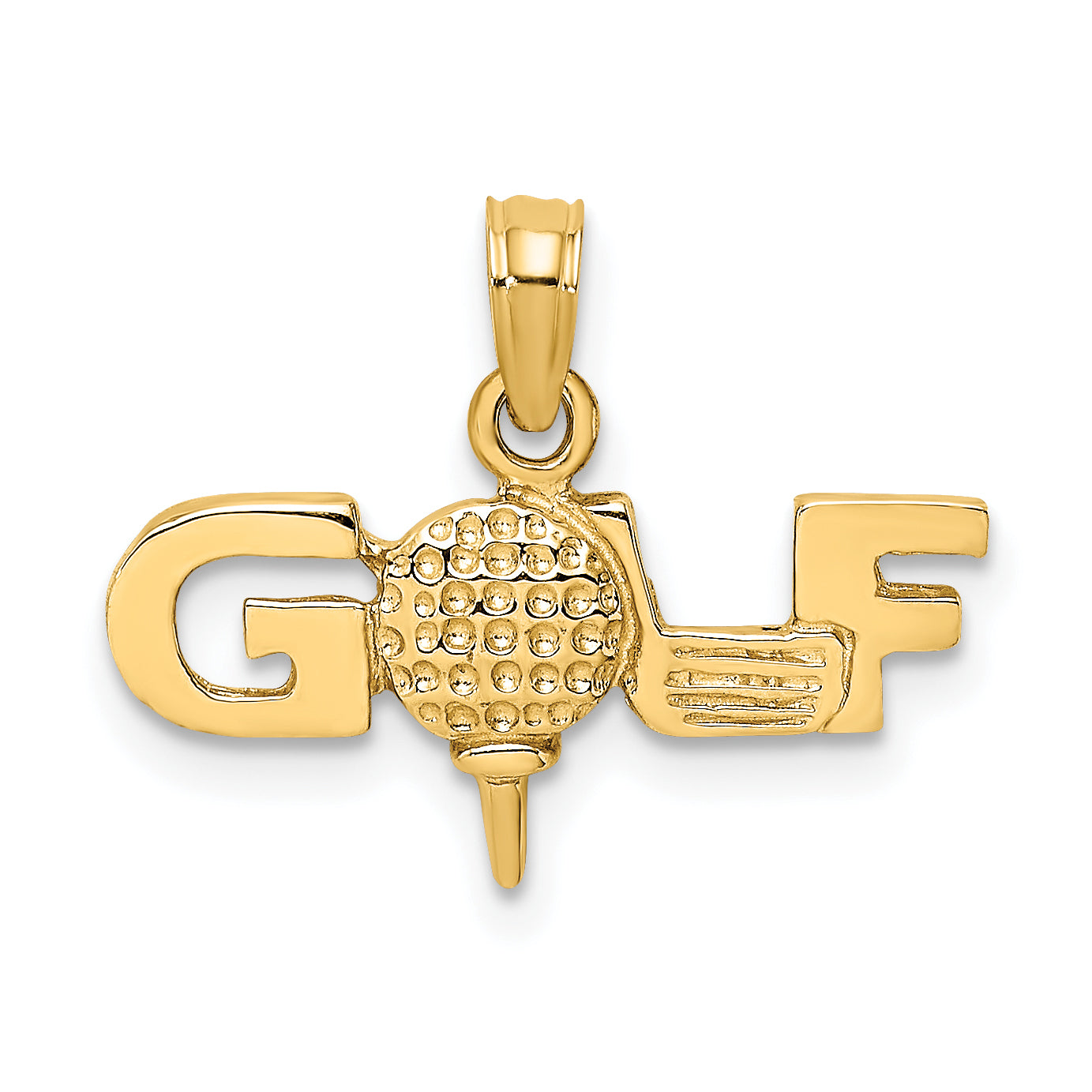 14K Solid Polished GOLF Charm Main image