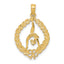 14k Solid Polished Framed Gymnast Pendant - Sophia Jewelers
