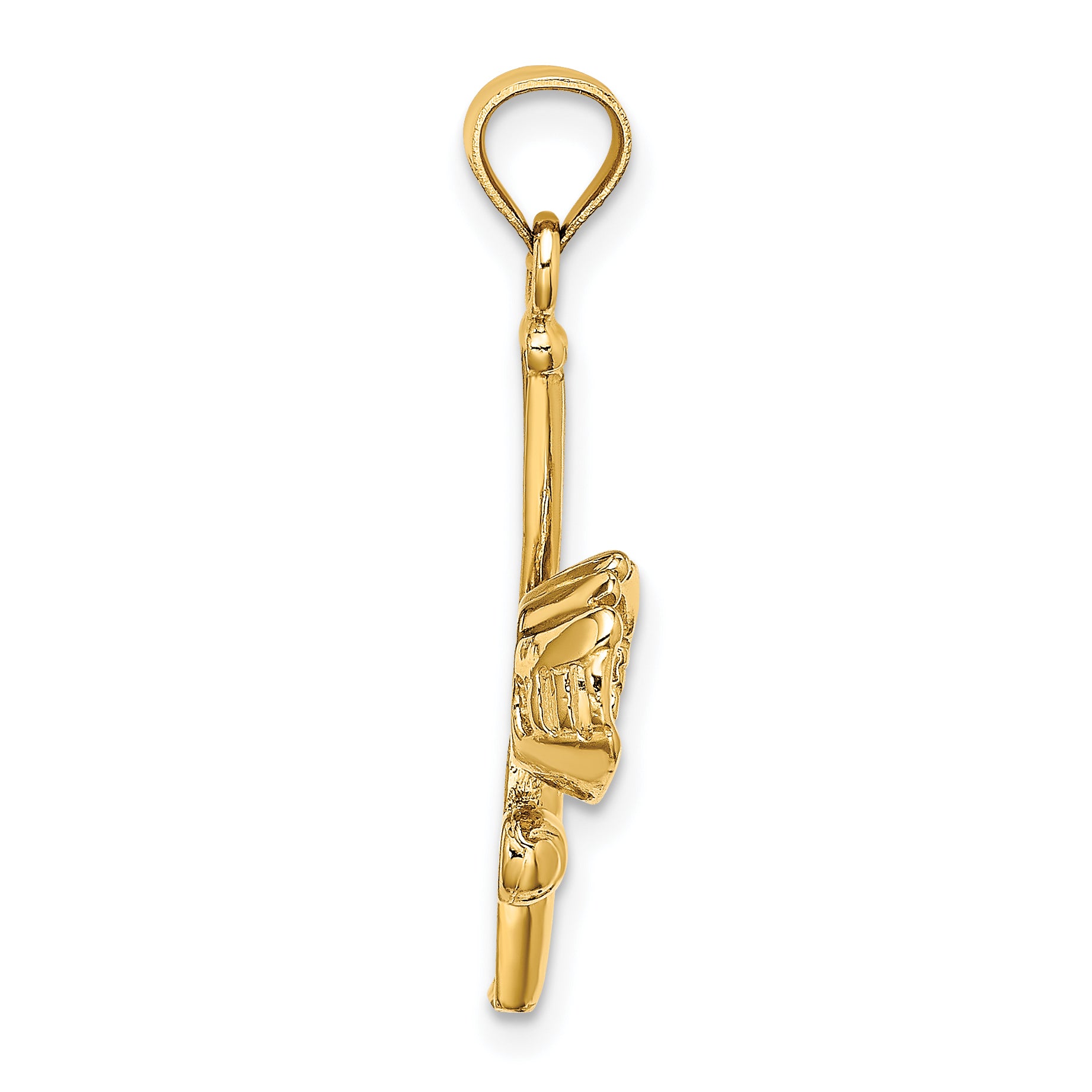 14K Solid Open-Backed Glove/Bat/Baseball Charm Secondary image