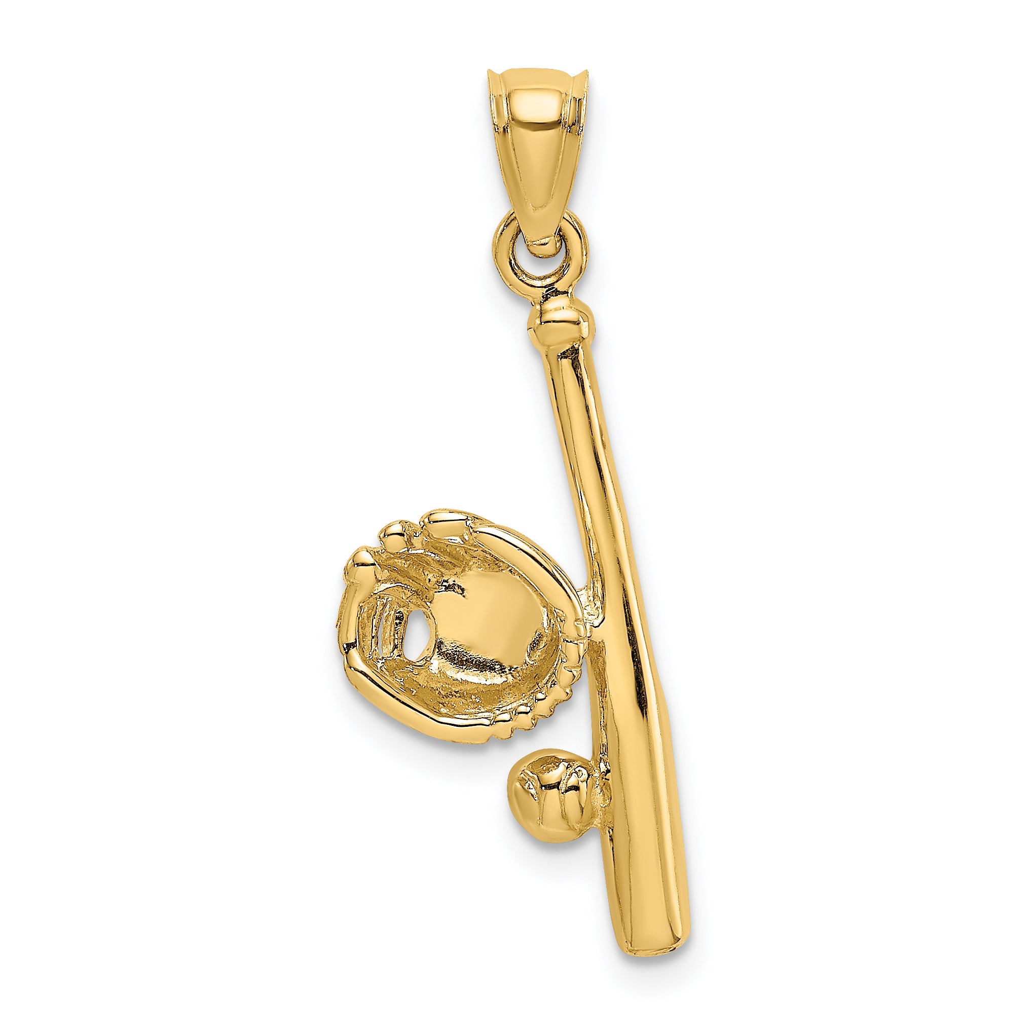 14K Solid Open-Backed Glove/Bat/Baseball Charm Main image