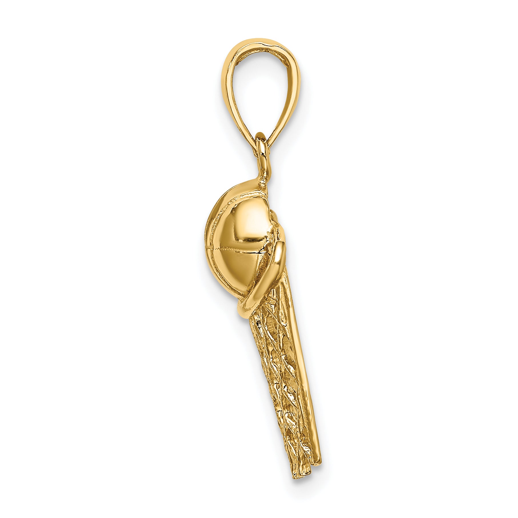 14K Polished Basketball and Net Charm Secondary image