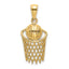 14K Polished Basketball and Net Charm