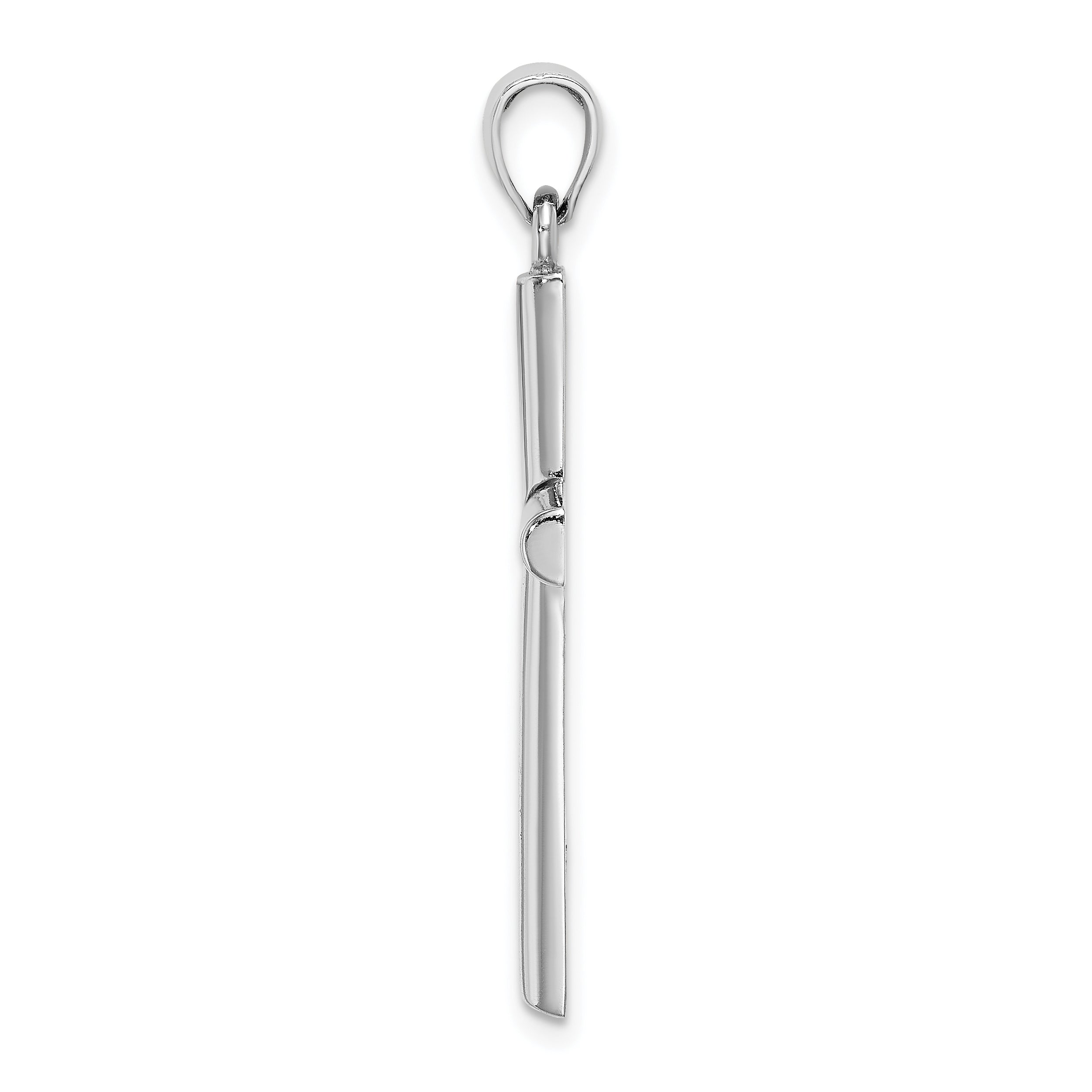 14k White Gold Polished Cross Pendant Secondary image