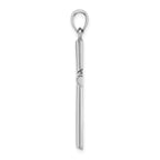 14k White Gold Polished Cross Pendant