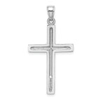 14k White Gold Polished Cross Pendant