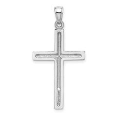 14k White Gold Polished Cross Pendant