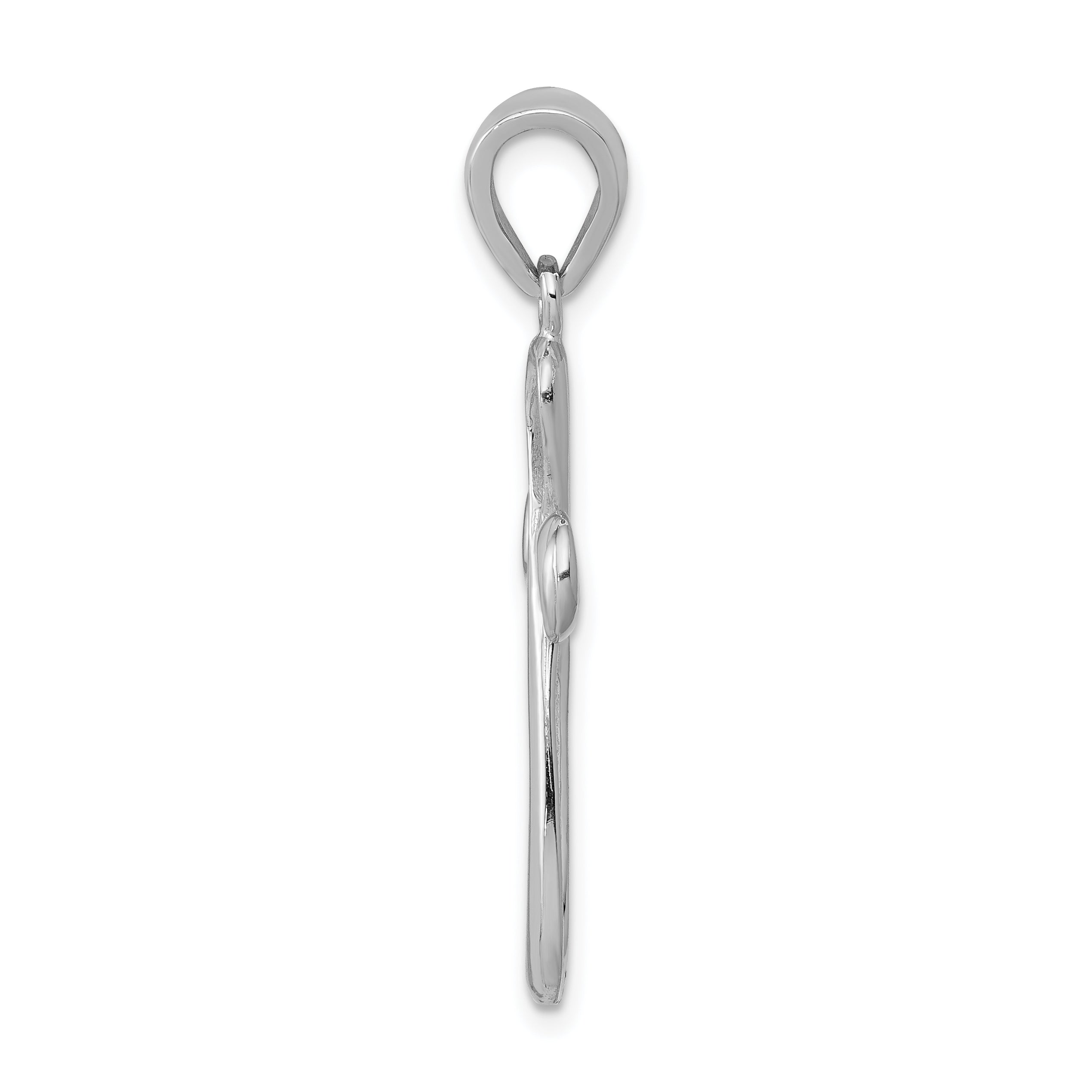 14k White Gold Polished Cross Pendant Secondary image