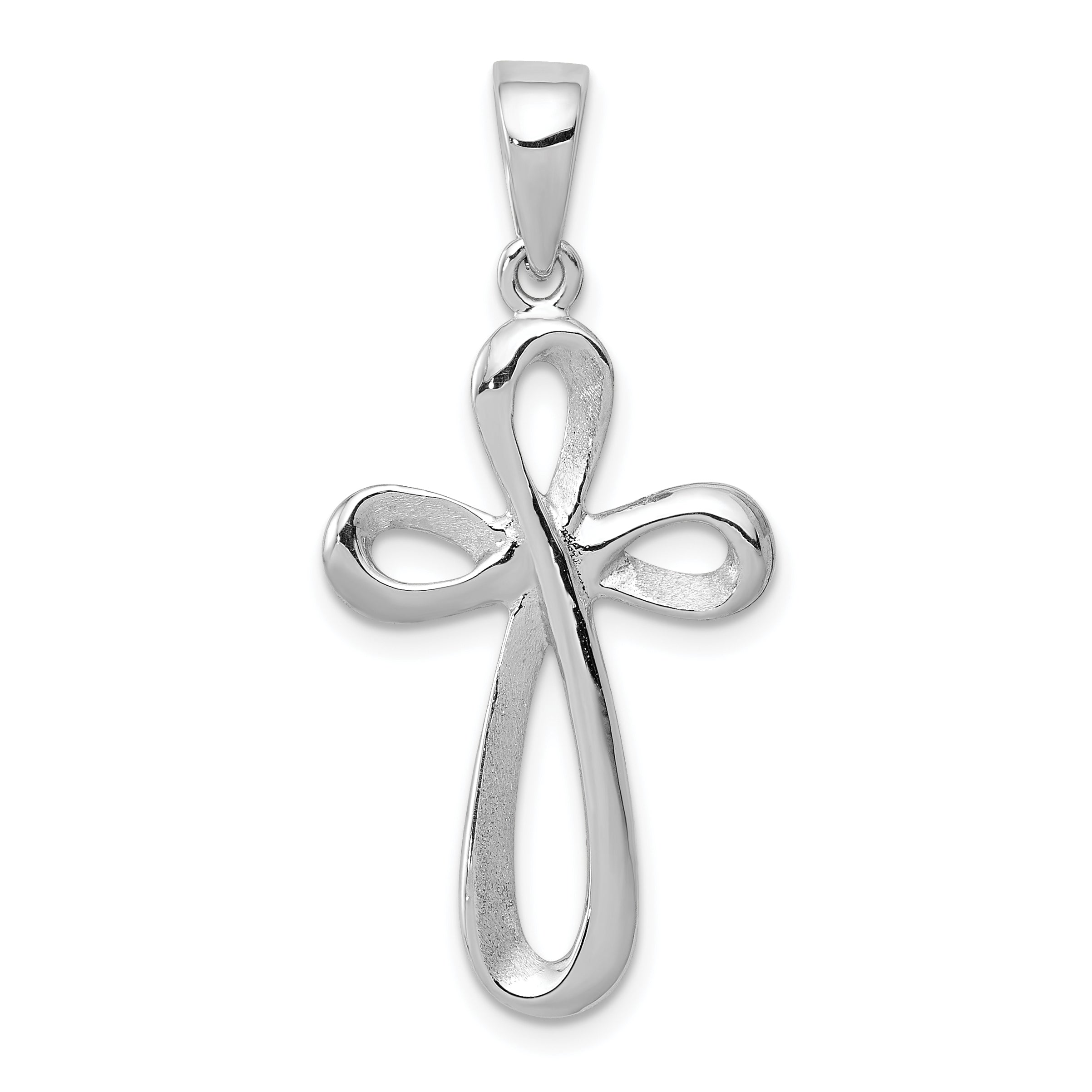 14k White Gold Polished Cross Pendant Main image