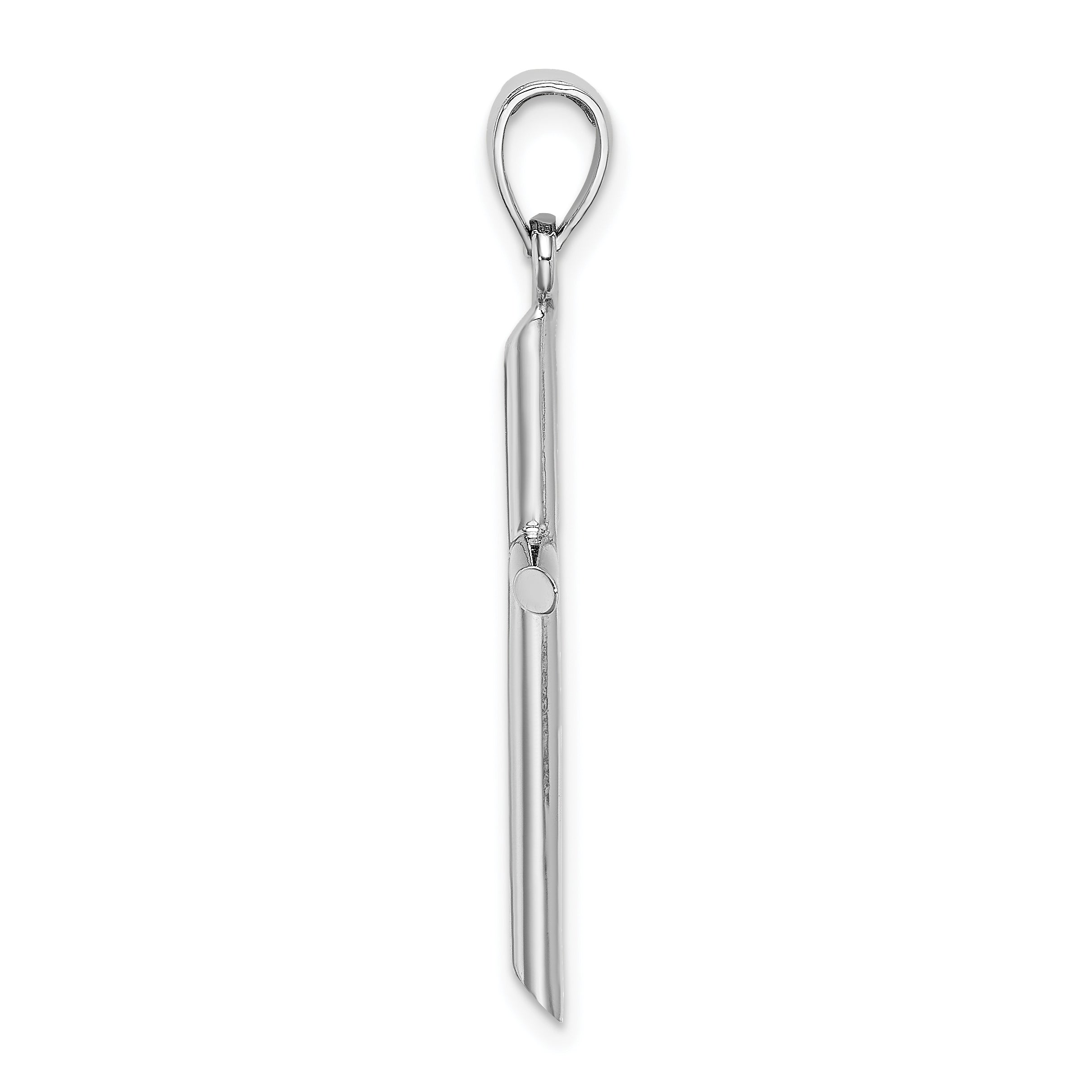 14k White Gold Polished Cross Pendant