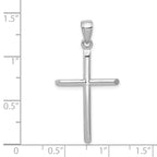 14k White Gold Polished Cross Pendant