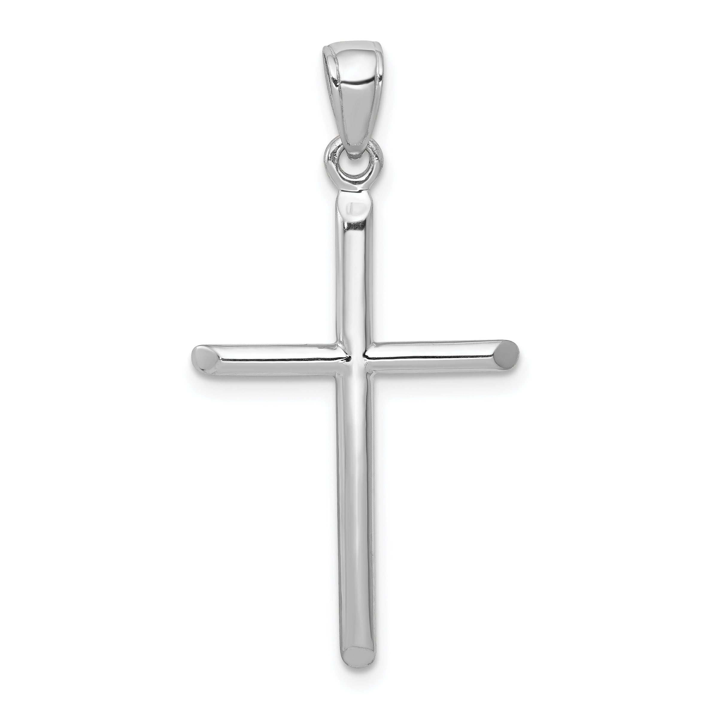 14k White Gold Polished Cross Pendant Main image