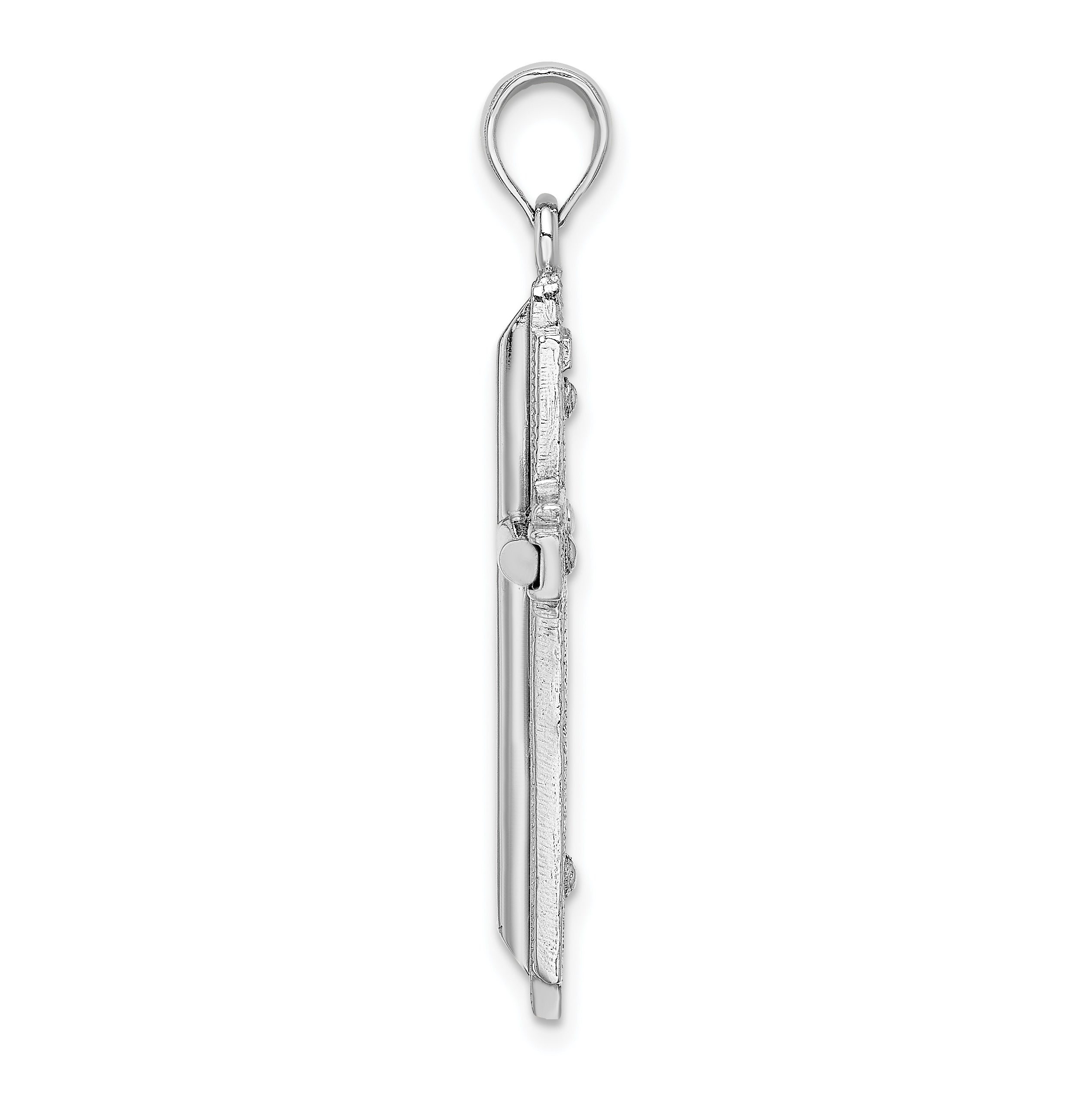 14k White Gold Polished Cross Pendant Secondary image