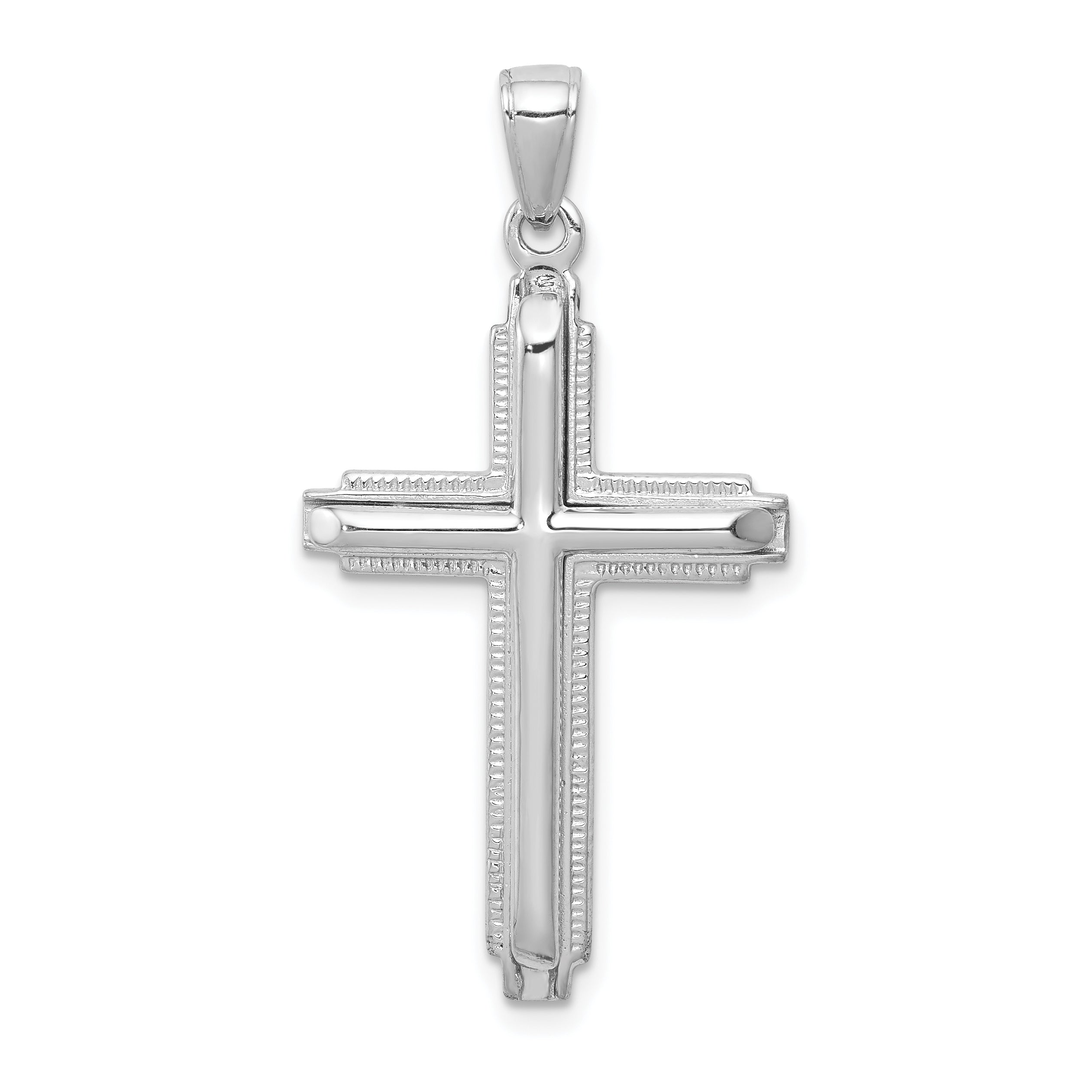 14k White Gold Polished Cross Pendant Main image