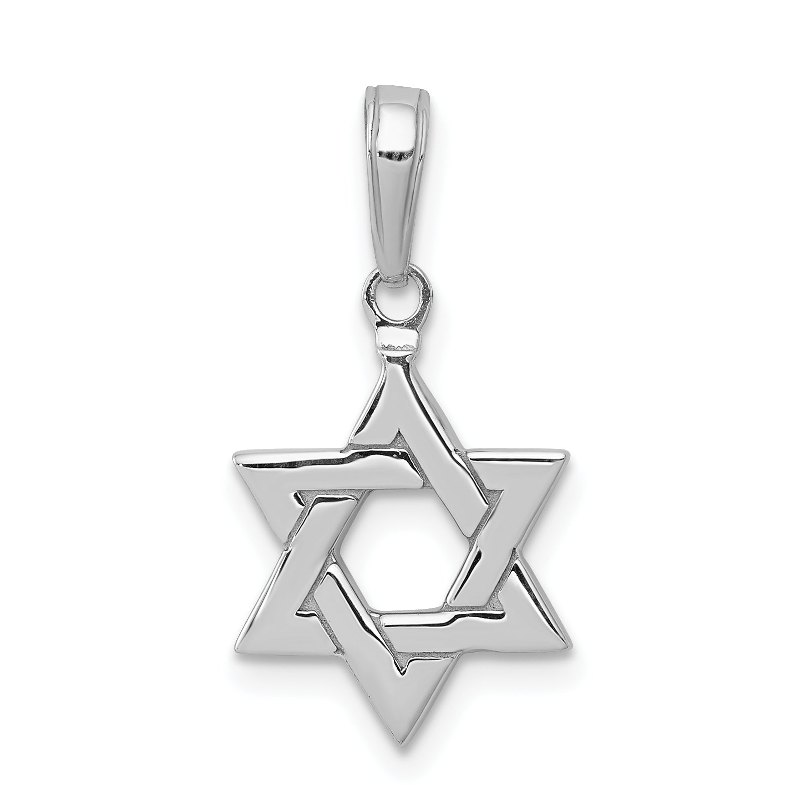14k White Gold Polished Star of David Pendant Main image
