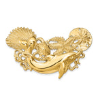 14k Dolphin and Shell Cluster Slide