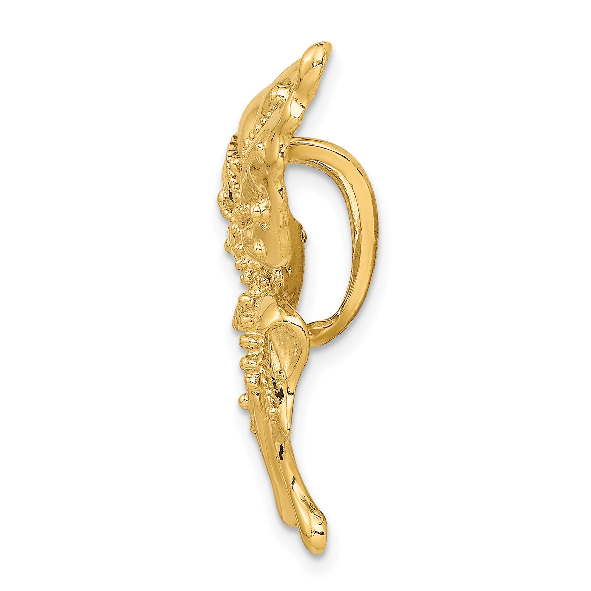14k Polished and Beaded Butterfly Slide Charm Secondary image