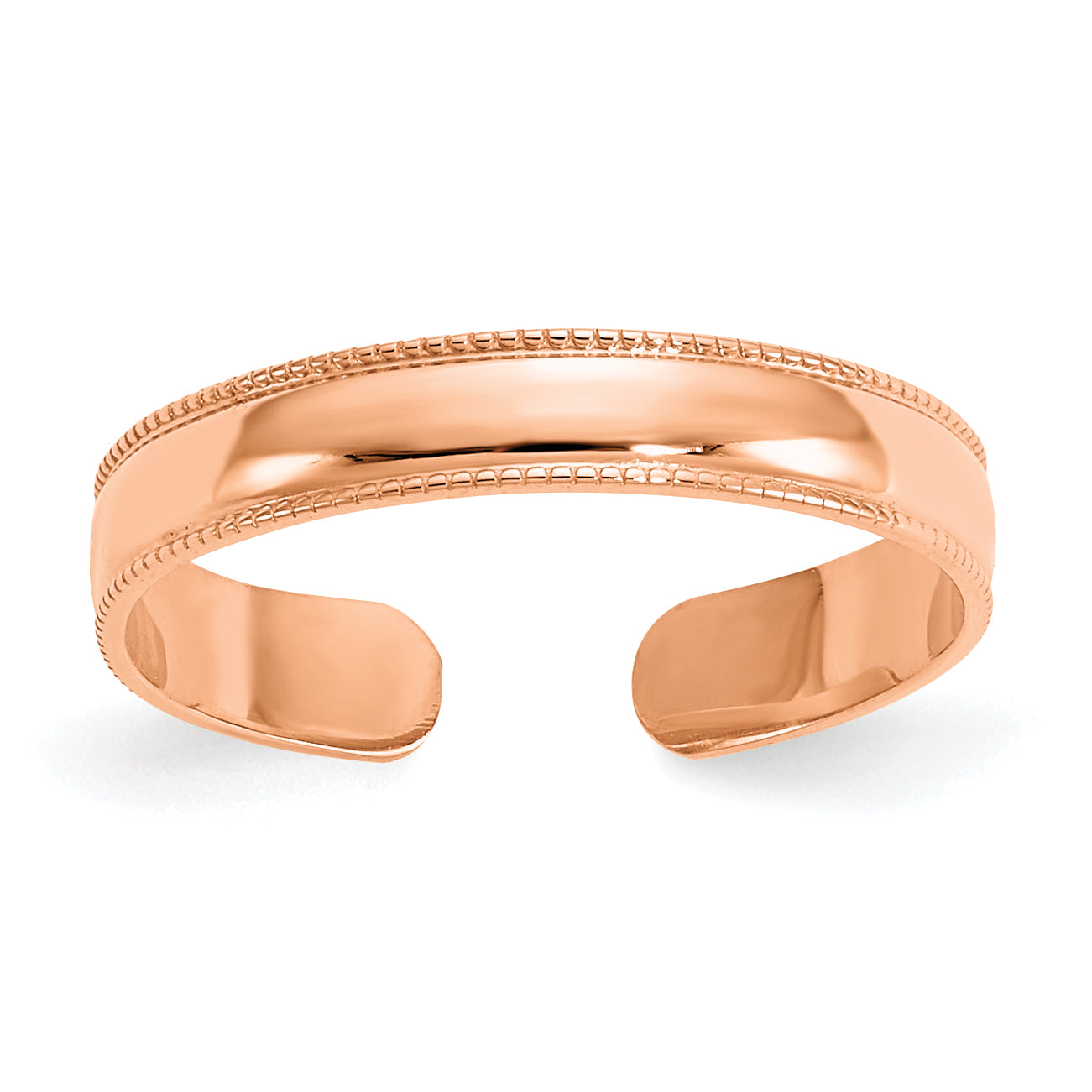 14k Rose Gold Mill Grain Adjustable Toe Ring Main image