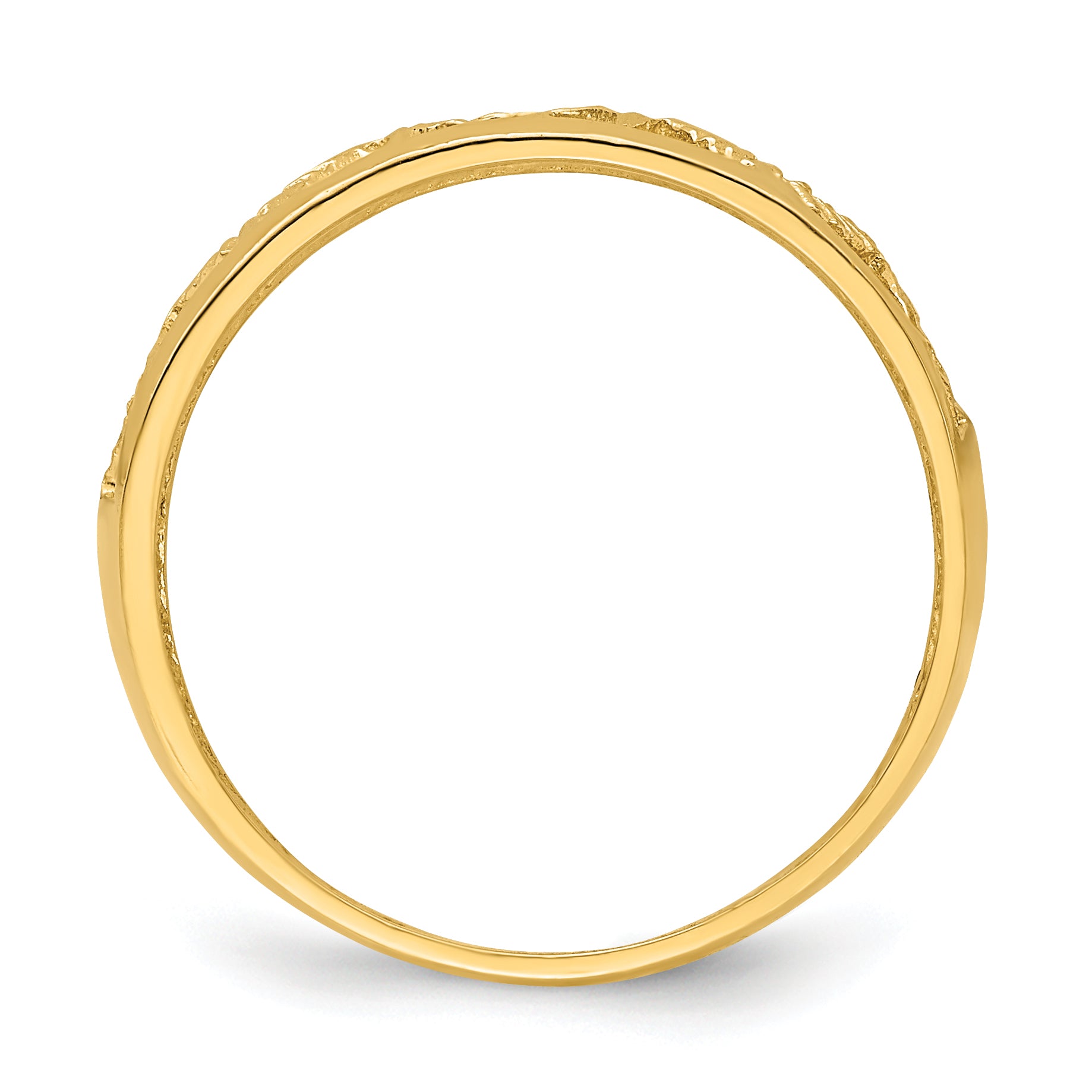 14k Diamond-cut 5 Heart Ring Secondary image