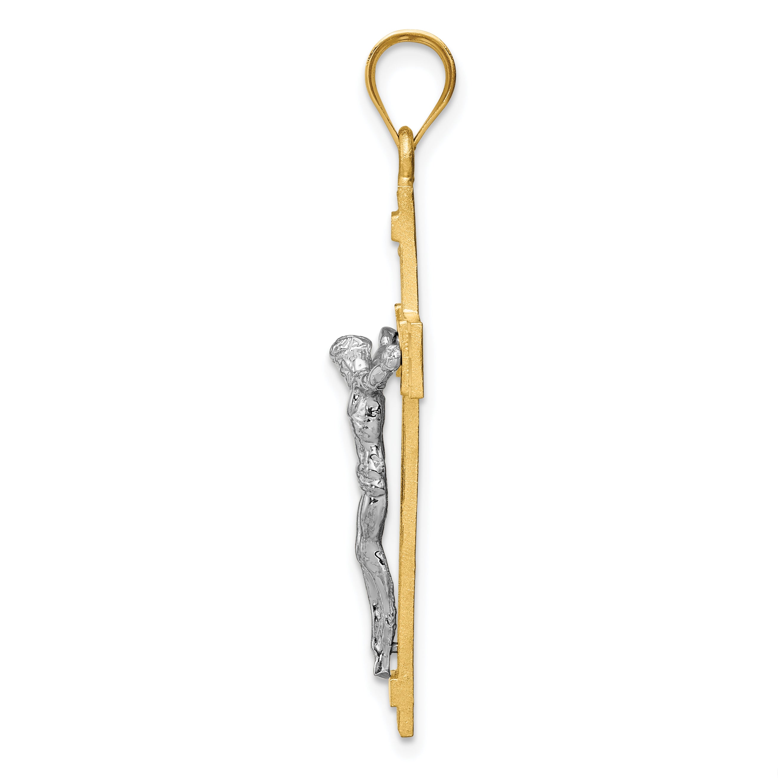 14k Two-tone INRI Crucifix Pendant Secondary image