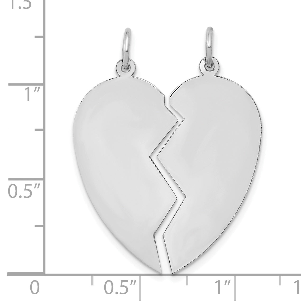 14K White 2 piece Heart Charm Set Secondary image
