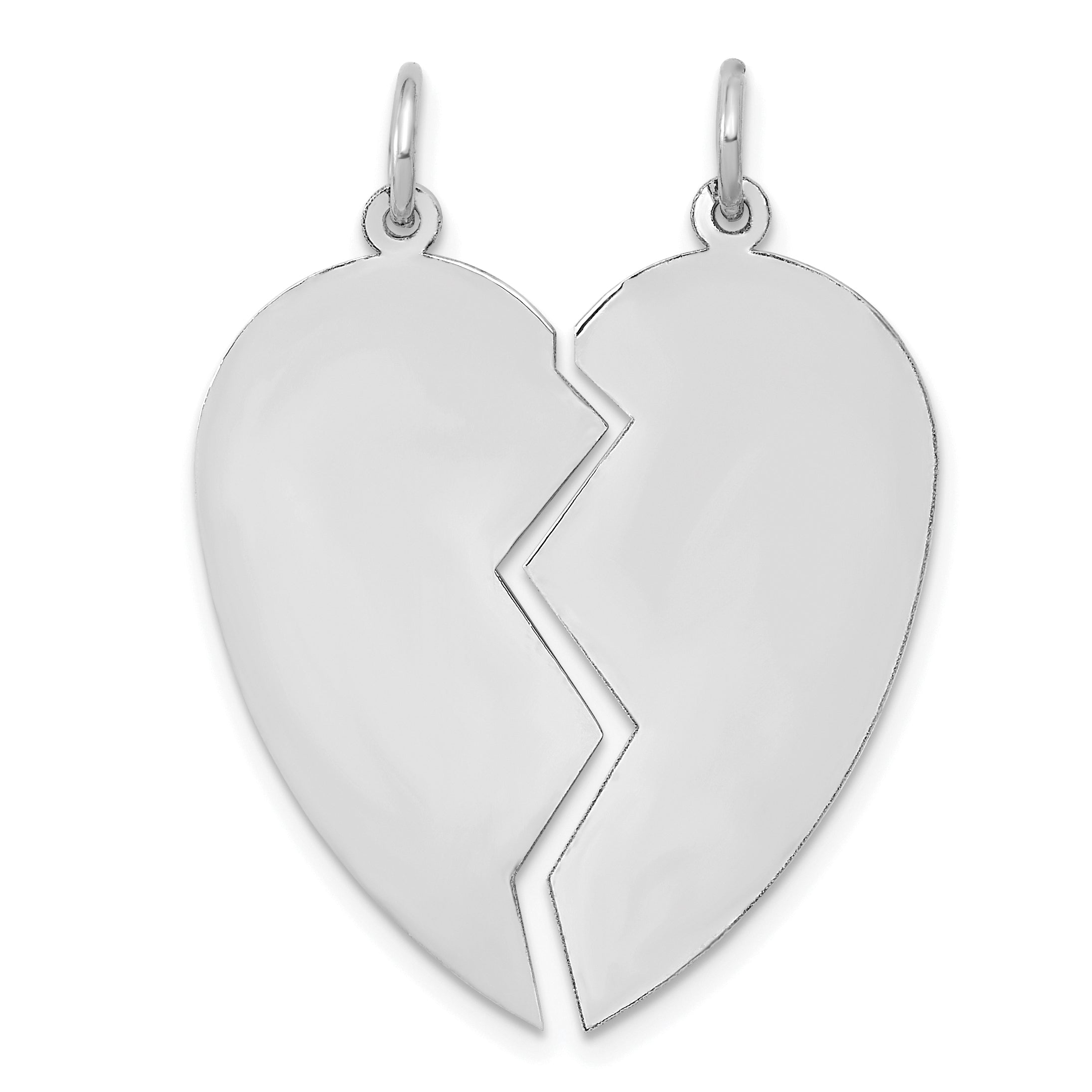 14K White 2 piece Heart Charm Set Main image