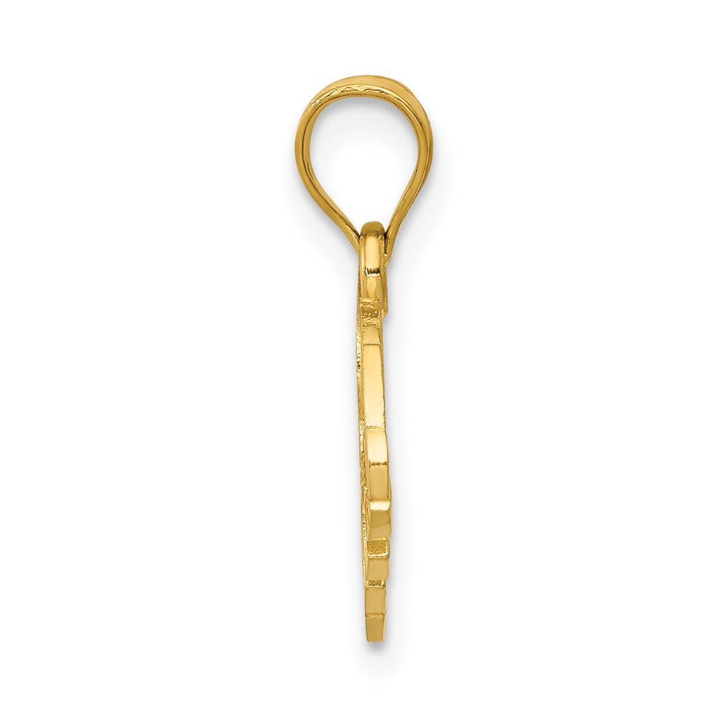 Elephant Charm in 14K Yellow Gold, 16mm Satin & Polished - Sophia Jewelers
