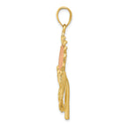 Sunflower with Leaves Pendant in 14K Two-Tone Gold, 44mm - Sophia Jewelers