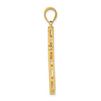 14K Yellow Gold Polished Greek Key Cross Pendant