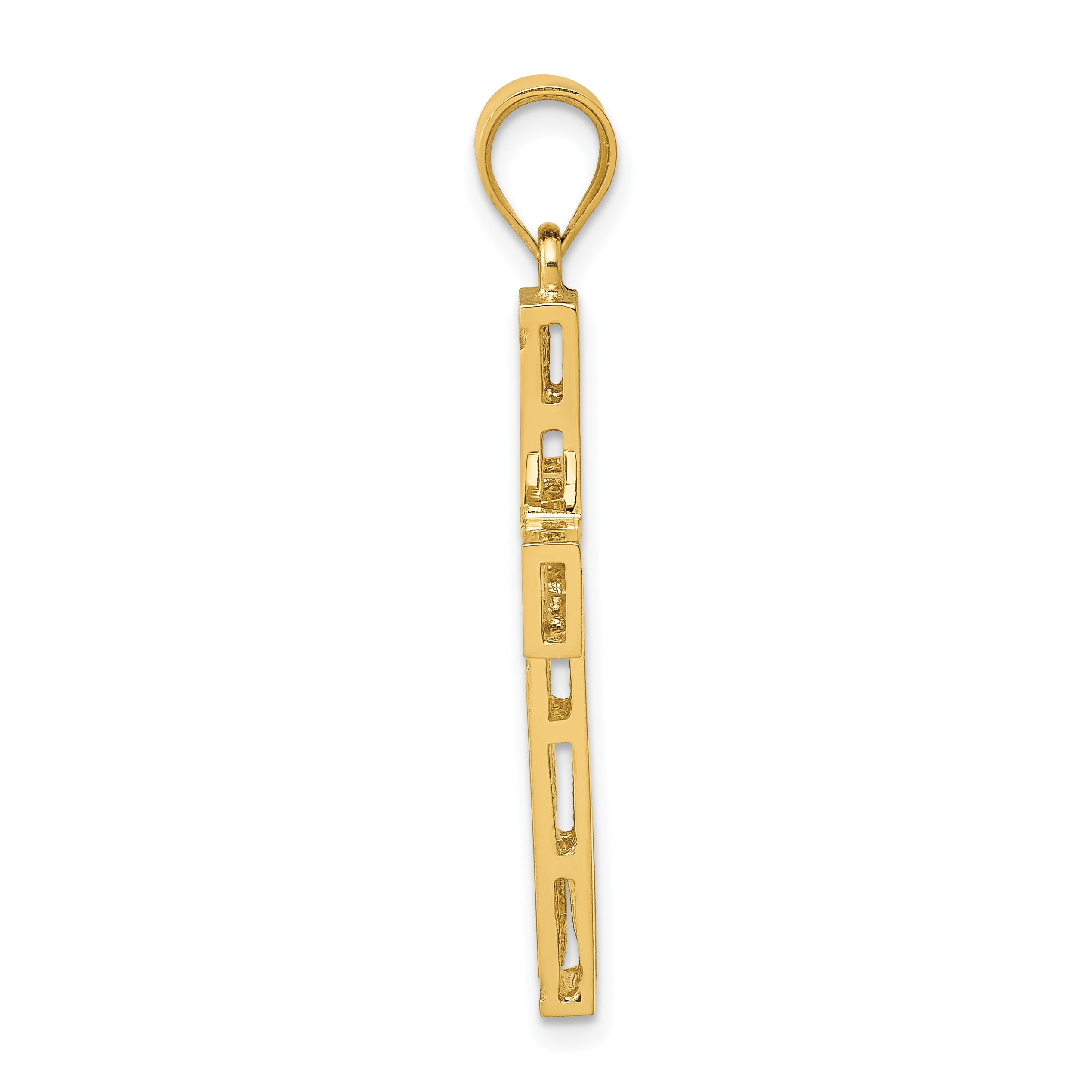 14K Yellow Gold Polished Greek Key Cross Pendant Secondary image
