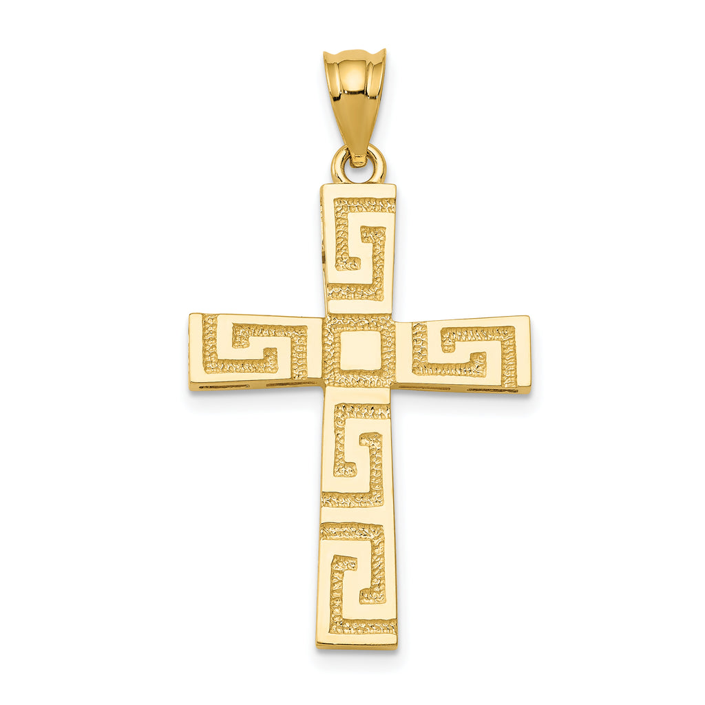 14K Greek Key Cross Pendant - Sophia Jewelers