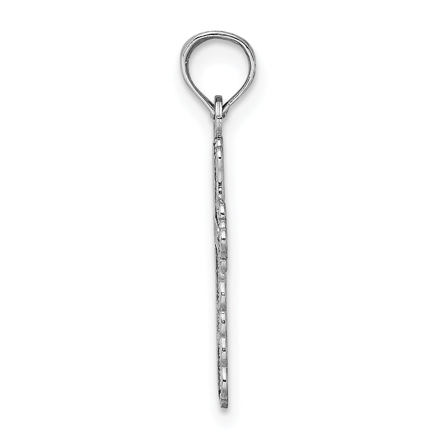 14K White Gold w/ Lace Trim and Polished Center Cross Charm Secondary image