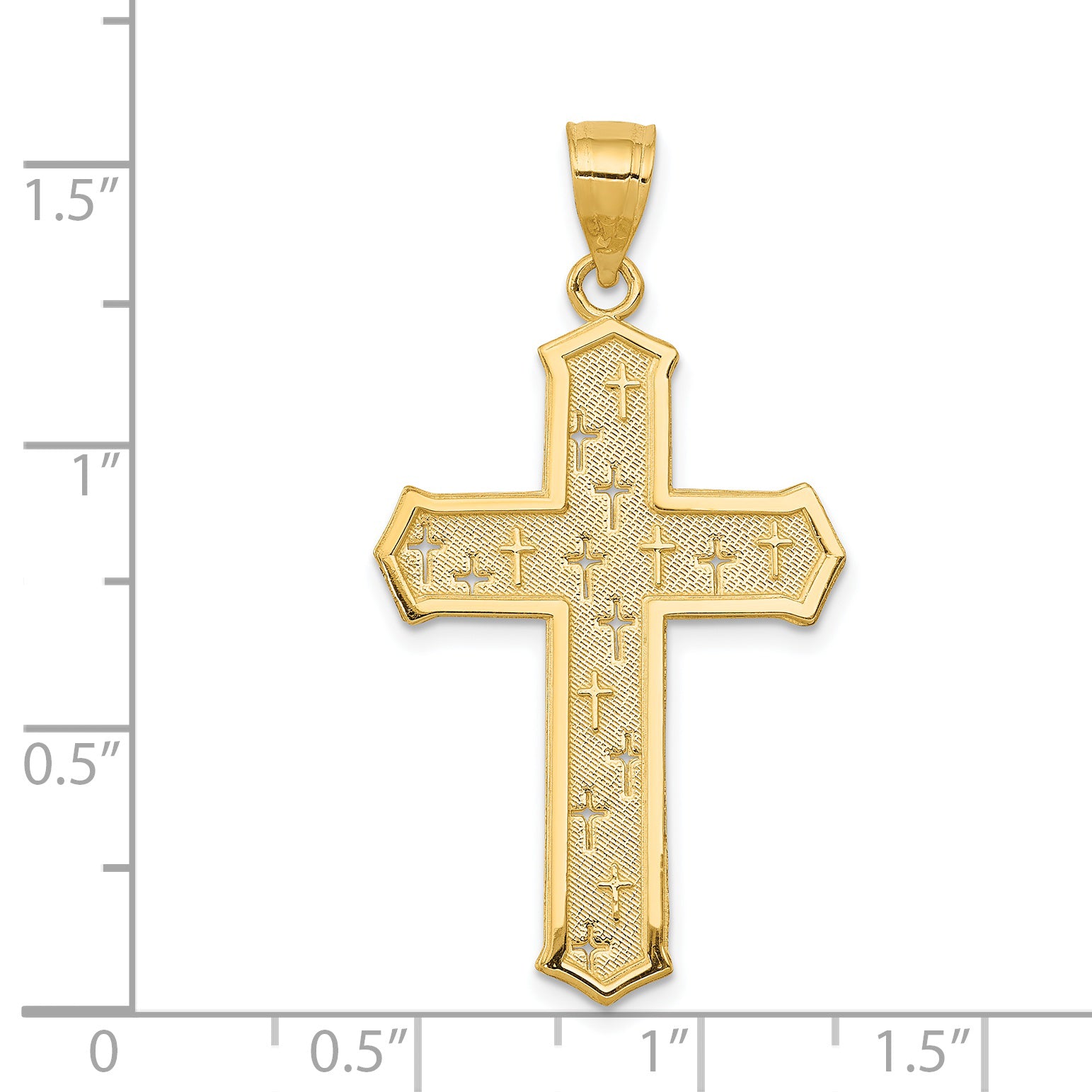14k Passion Cross Pendant - Sophia Jewelers