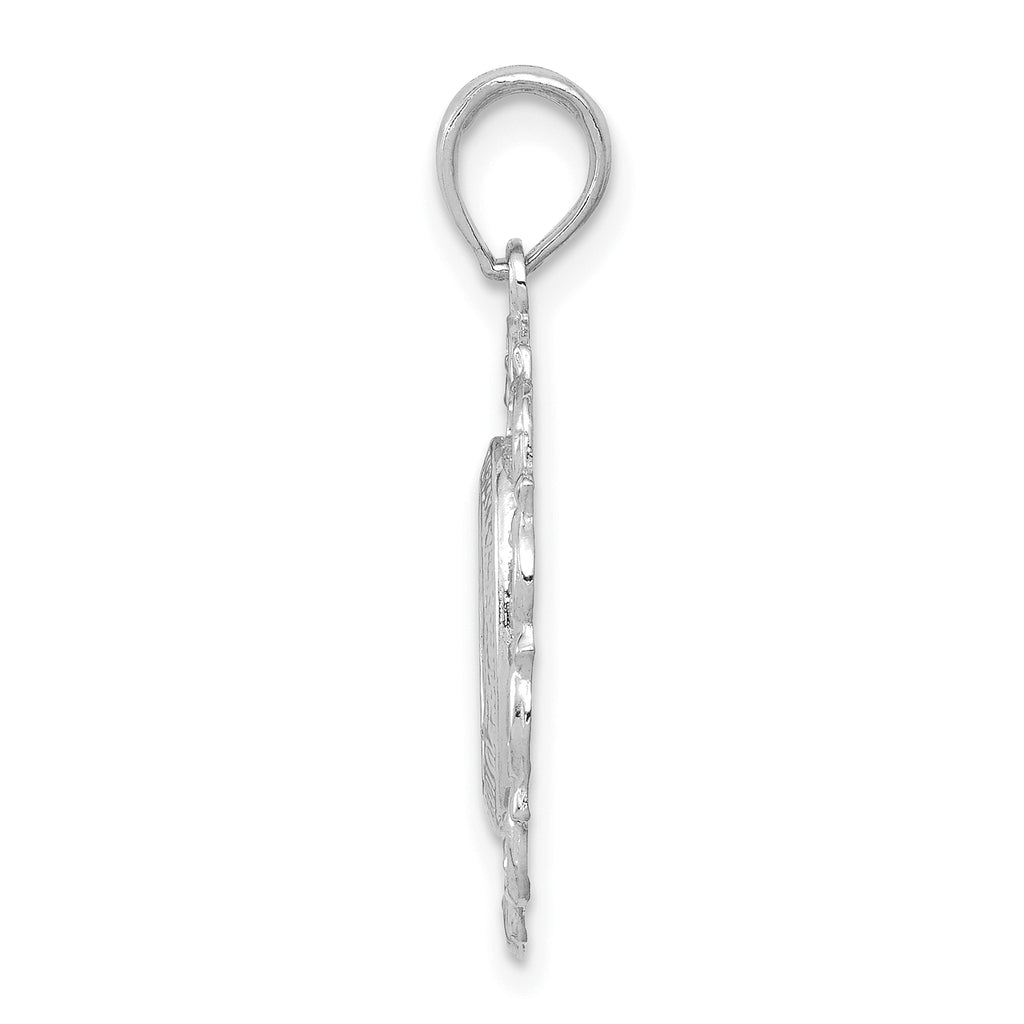 14k White Gold Oval Miraculous Medal Pendant