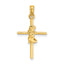 14k Praying Girl Cross Charm