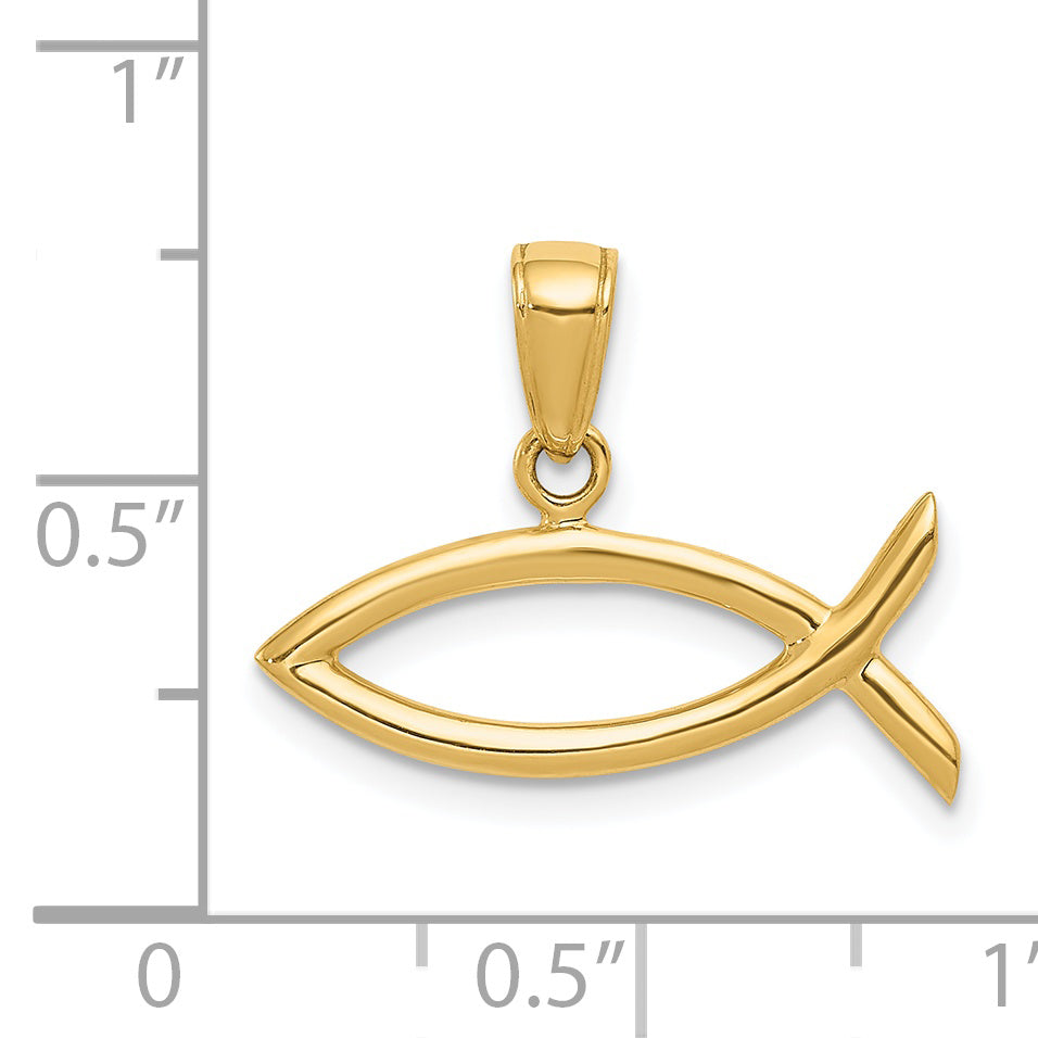 14k Ichthus Fish Pendant - Sophia Jewelers
