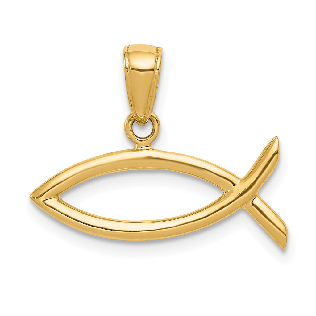 14k Ichthus Fish Pendant - Sophia Jewelers