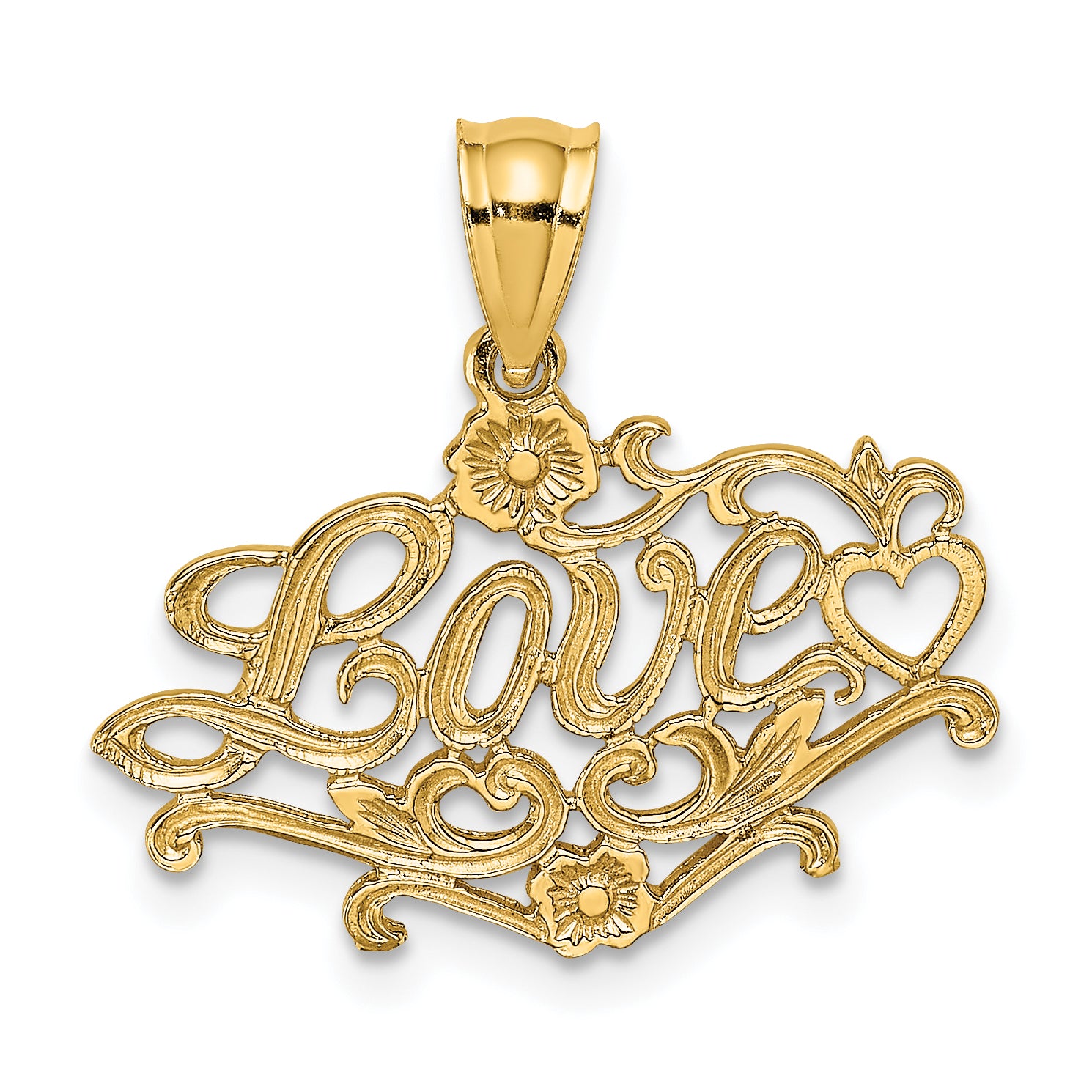 14K LOVE with Heart Charm Main image
