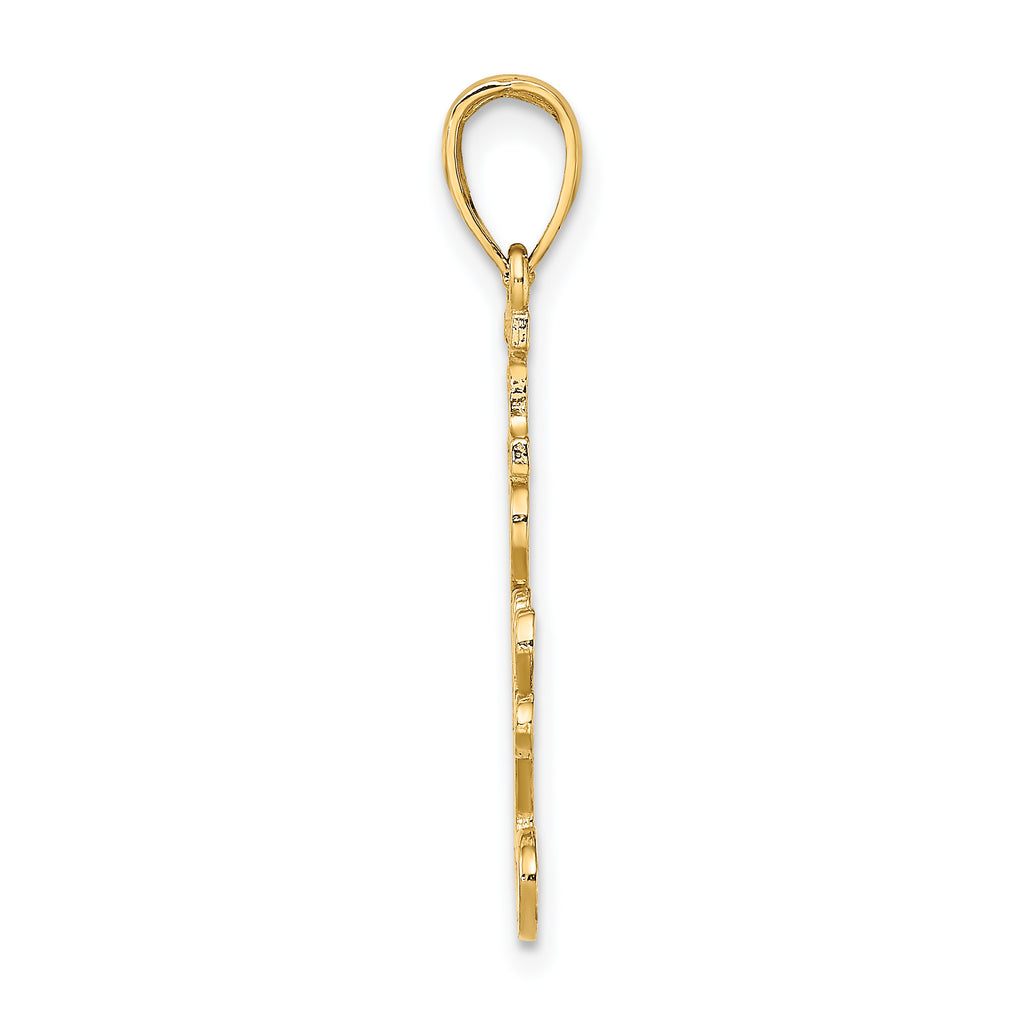 14K Textured I LOVE YOU Charm