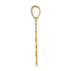 14K Textured I LOVE YOU Charm