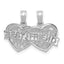 14K White Gold BEST FRIEND Breakable Double Hearts Pendant